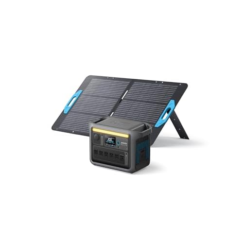 Anker SOLIX C1000 Portable Power Station with 100W Solar Panel, 1800W Solar Generator, 1056wh LFP (LiFePO4) Battery, 6 AC Outlets, Up to 2400W for Home, Power Outages, and Outdoor Camping An