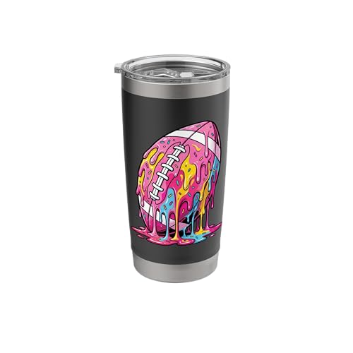 American Football Drip Ice Cream Sprinkles Lineman QB RB WR Stainless Steel Insulated Tumbler