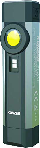 KUNZER PL-031 Arbeitslampe - COB-Technik Werkstatt-Taschen-Leuchte - 250lm Lichtstärke und 10h Leuchtdauer - UV-Licht