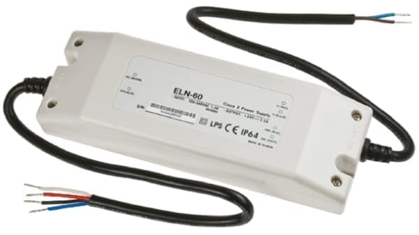MEAN WELL ELN-60-48P AC-DC SINGLE OUTPUT LED DRIVER CONSTANT CURRENT (CC), CLASS 2, DIMENSION: 181(L)X61.5(W)X35(H)MM, DIMMING CONTROL: PWM, INPUT VOLTAGE: 110-240V AC, LED POWER SUPPLY (PLASTIC CASE/