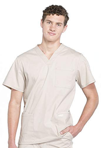 Image of Cherokee WW Professionals Men's V-Neck Scrub Top 4 Pockets Medical Shirt