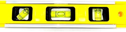 TIJAR Spirit Level Magnetic - Small, Unbreakable and Magnetic Torpedo Level with 2 Level Bubbles - Boat Level - Scaffold Level for Builders, Home DIY, Brick Laying (23 CM)