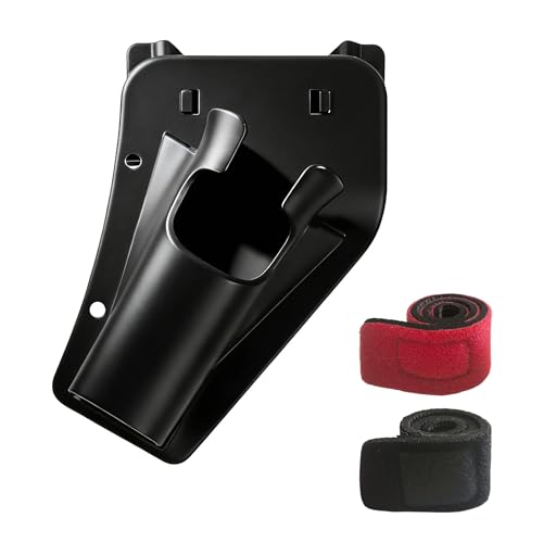 [Hands-Free] Slide-in Fishing Rod Holster for Belt - Portable Waist Rod Holder with 2PCS High-Elastic Rod Straps - Lightweight ABS Fishing Pole Carrier for Wading Fly Fishing & Shore Fishing - Black