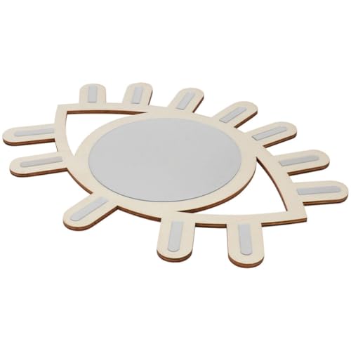 Artibetter Espejo Decorativo Color Caqui de Pared de Estilo Nórdico Forma de Ojo, Madera y Acrílico, Accesorio para Fotografía y Decoración del Hogar