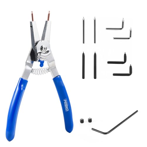PESIKO 8-Inch Snap Ring Plier Internal/External with Interchangeable Tips