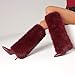 Women Fur Knee High Boots Heels Wide Calf Fold Over Tall Boots for Party Evening Fashion Shows