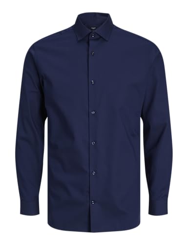 JACK & JONES Herren Freizeit Hemd JPRBLAPARKER Slim Fit Schwarz Blau XS-XXL, Größe:L, Farbe:Perfect Navy Slim FIT 12227385