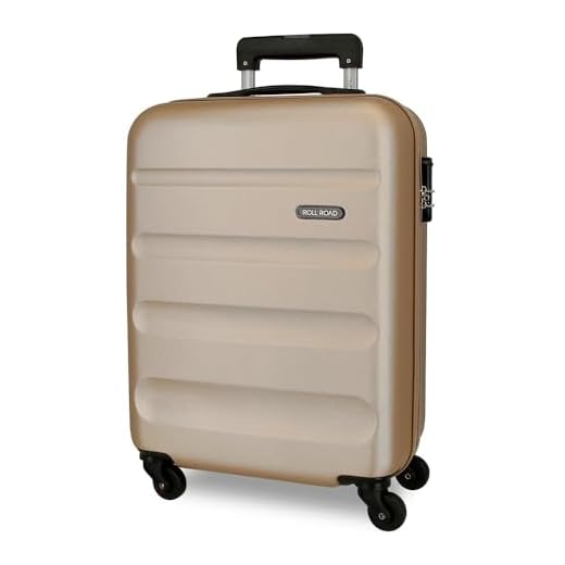 Roll Road Flex Maleta de Cabina Beige 38x54x20 cms Rígida ABS Cierre combinación 35L 2,5Kgs 4 Ruedas Equipaje de Mano