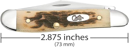 Image of Case XX WR Pocket Knife Peanut, Amber Bone Handle W /Sharpening Stone - (6220 SS) - Length Closed: 2 7 /8 Inches