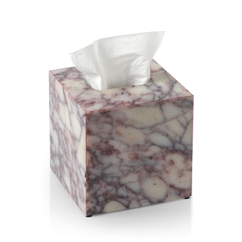 Luxury Natural Marble Tissue Box Square Fits Most Standard Tissue Boxes
