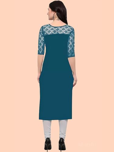 Image of Women's Crepe A-line Straight Kurtis, Plain Casual Wear Kurtis