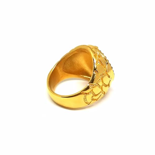 Fanshu Stainless Steel Jesus Cross Iced Out Gold Plated Religious Statement Ring with Cubic Zirconia Stones for Men Women Friends Gift Fashion Hip Hop Jewelry2