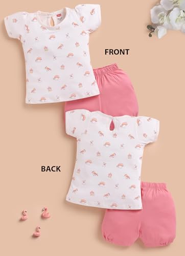 Image of LuvLap Baby Girls Regular Fit 100% Cotton Half Sleeves Girls Top CoSet Pack of 3