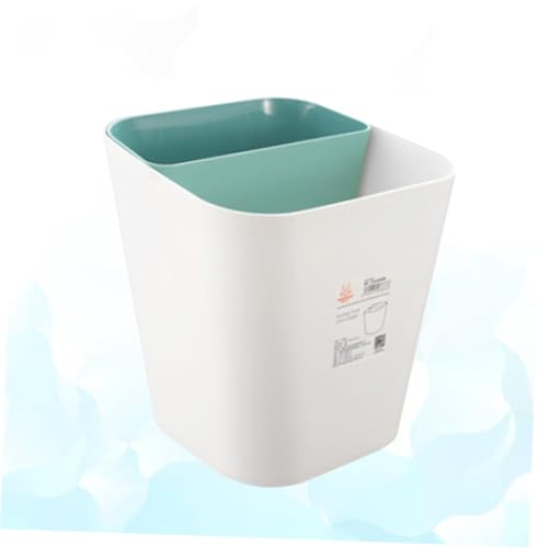 Caneca de basura plástica blanca para baño pequeña miniatura 6