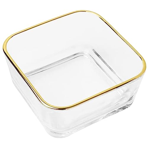 Angoily Glass Paper Clip Dispenser with Trim Stylish Paperclip Holder for Desk Organization Paper Clips Storage Organizer for Office and School Use