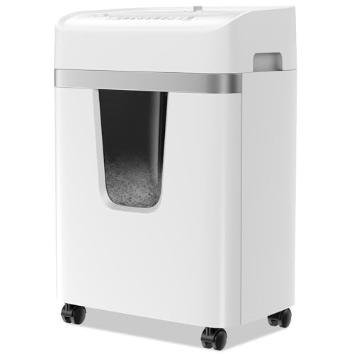 Bonsaii Aktenvernichter 12 Blatt, P-4 Kreuzschnitt Schredder für Kreditkarten, Büroklammern, CDs,...