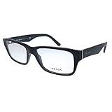 Prada Heritage PR 16MV 1BO1O1 Matte Black Plastic Rectangle Eyeglasses 55mm