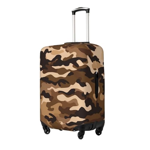 Travel Luggage Cover for Suitcase Tsa Approved, Washable Elastic Suitcase Protector, Brown camouflage Suitcase Cover Anti-scratch Baggage Cover Fits 22-24 Inch Luggage Sleeve Small2