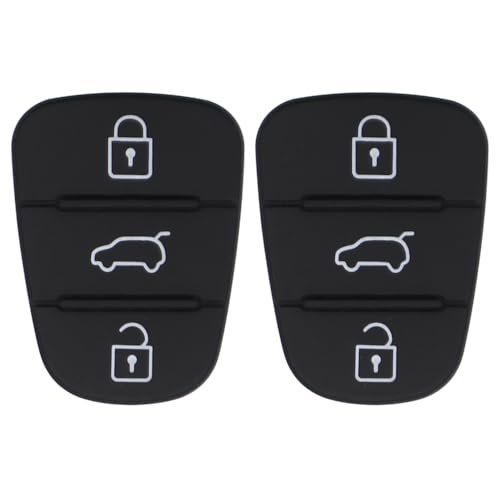 YDHfdc 2 Morceaux Télécommande à 3 Boutons Pièces de clé de Voiture Bouton en Caoutchouc de Remplacement de Clé de Voiture Compatible avec Les Kia et...