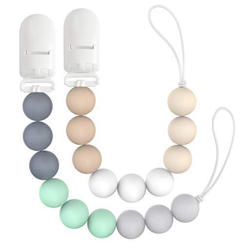 Image of Pacifier Clip, LcyKohn Pacifier Paci Clip for Boys Girls Gifts for Birthday, Christmas, 2 Pack