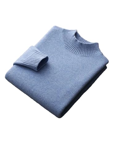 Men Mock Neck Sweater Long Sleeve Thick Basic Soft Warm Merino Wool Knitwear Pullover Tops