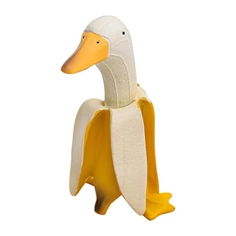 Banana Duck Ornament | Cute Resin Duck Figurines Weird Decor | Cartoon Tabletop Decorations for Home Office Garden Yard Lawn Balcony Store Pun Kot-au Cover