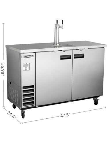 Image of Maxx-Cold MXBD48-1SHC 47.5-Inch-Wide Beer Single Tower /Dispenser in Stainless Steel with 10.5 cubic feet (297L) storage capacity