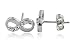 Solid Metallic Silvertone with Clear Half Iced Out Infinity Symbol Stud Earrings