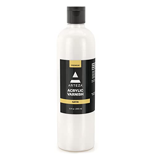 ARTEZA Satin Acrylic Varnish - UV-Protective Clear Finish