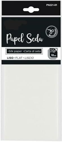 Papel de Seda para Manualidades, Empaque de 10 Hojas (BLANCO (PN221-01), 50 x 66
