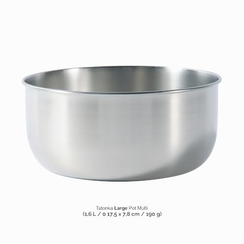 Tatonka Large Pot Multi - Camping-Topf aus Edelstahl mit 1,6 Liter Fassungsvermögen - mit Volumenskalierung - rostfrei & lebensmittelecht