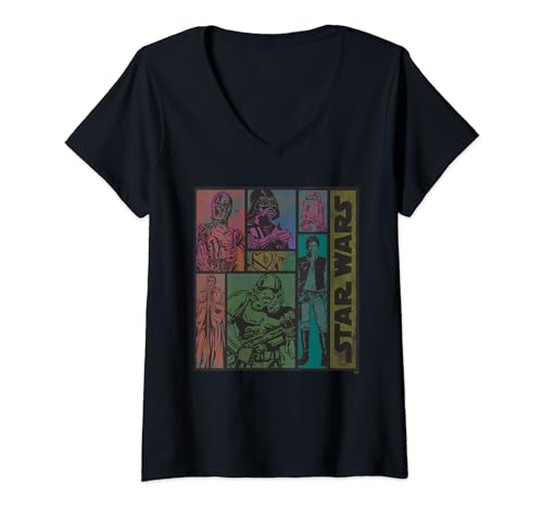 T-shirt Star Wars rétro revivez la nostalgie de l'Épisode IV avec ce col V unique