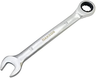 DAKCOS Fixed Head Ratchet Spanner 17mm Ratcheting Combination Wrench Chrome Vanadium Steel