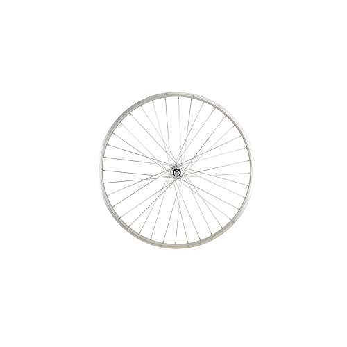 Roue velo urbain 650x30a arriere avec axe plein et jante alu argent