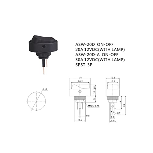 Interrupteur à bascule 12V auto et bateau pour personnaliser votre tableau - 6