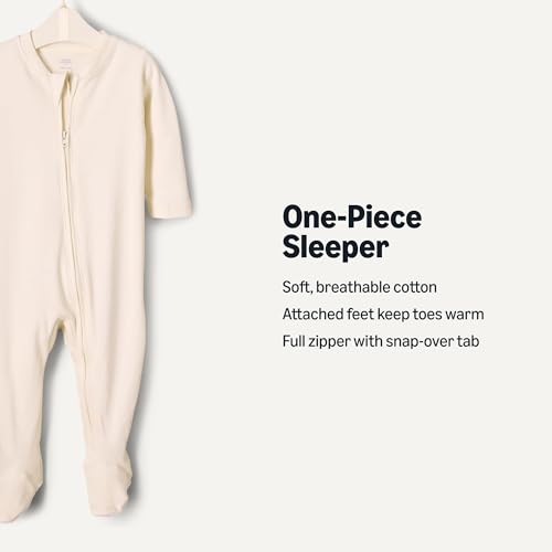 Image of Amazon Essentials x Sofia Grainge Unisex Babies' Cotton Footed Sleep and Play One-piece Bodysuit, Pack of 2