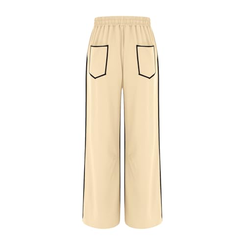 Womens Barrel Pants Baggy Wide Leg Sweatpants Casual Summer Palazzo Pants Fall Striped Lounge Pant with Pockets4