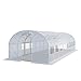 TOOLPORT Serre de Jardin Serre Tunnel Plastique Robuste 4x8m - Bâche PE 180g/m² Blanc Transparent