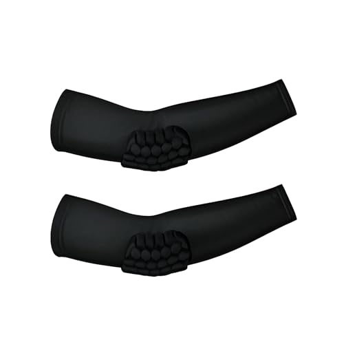 Codera Manguitos, Protectores de Codo Engrosados Antebrazo Verano, Coderas Unisexo Suaves Antideslizantes y Resistentes Al Sol para Deportes de Verano Voleibol Fútbol Baloncesto（1 par） (Negro-S)