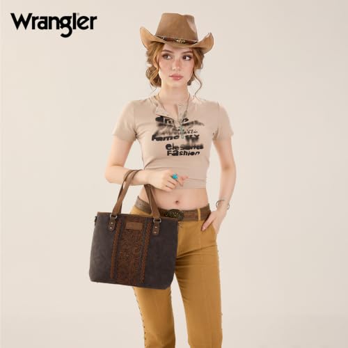 Image of Montana West X Wrangler Tote Bag for Women Western Purses with Detachable Strap Medium Satchel Handbags | with Crossbody Strap