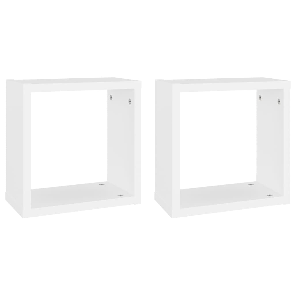 vidaXL Mensole Parete a Cubo 2 pz Bianche 30x15x30cm