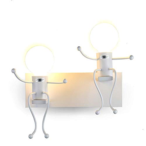 Preisvergleich Produktbild E27 Wandleuchte Wandlampe Effektlampe Flurlampe Treppenleuchte Nachttischlampe Cartoon Lampe für Kinderzimmer Wohnzimmer Schlafzimmer Studiezimmer Flur Retro (Weiß, 28 x 19 x 24 cm)
