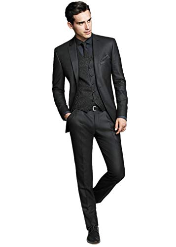 Costumes de bal pour hommes HOTK costume noir chic marié