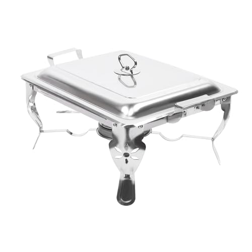 GCIUEMMH Edelstahl Warmhaltebehälter Speisewärmer mit Deckel - 6L Chafing Dish Buffet Set Wärmebehälter Edelstahl Chafer Catering Speisenwärmer Herausnehmbaren Buffetwärmer für Catering Party Hochzeit – Bild 8