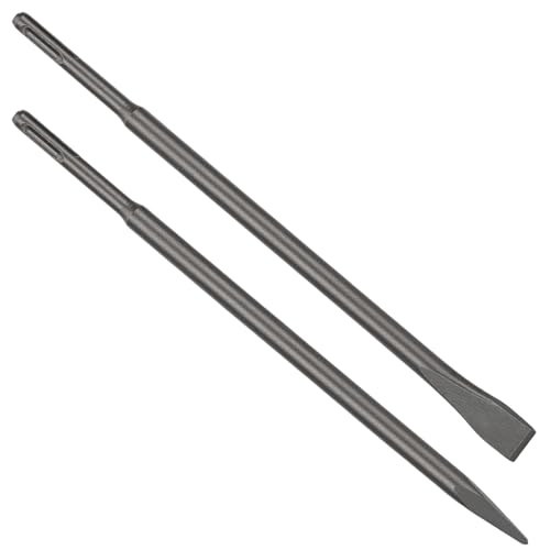 Phyxlyn 24-Inch SDS Plus Set, 3/4 Inch Flat Chisel and Point Chisel, Ideal for Concrete Demolition, Tile Removal Tool for SDS Plus Hammer Drill Attachment