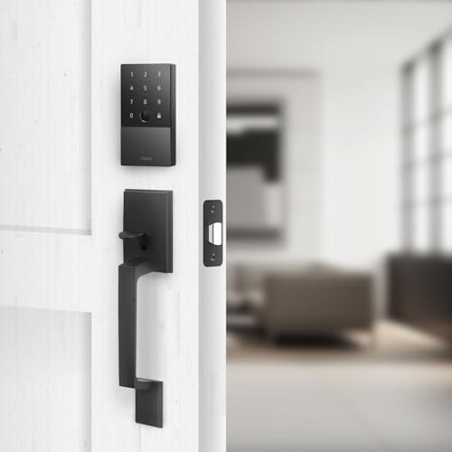 Image of Aqara Front Door Handleset, Single Cylinder Exterior Door Entry Handle with Door Lever, Reversible for Right and Left Handed Sided Doors, Non-Locking, Ideal for Modern Doors Smart Locks