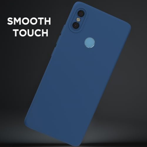 Image of Outlouders Back Cover for Redmi Note 6 Pro | Camera Protection | Durable Soft Matte Silicone Bumper Case (Blue)