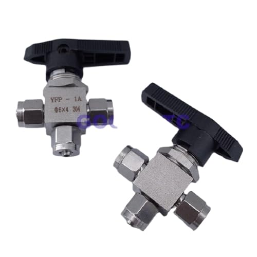 Válvula de tres vías en acero inoxidable 304 con conector de giro rápido para PU 3