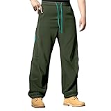 SOOUICKER Cargo Jogginghose Herren mit Reißverschluss Freizeithose Lang Weites Bein Baggy Sweatpants Chino Hose Jogging Stoffhose mit Gummibund