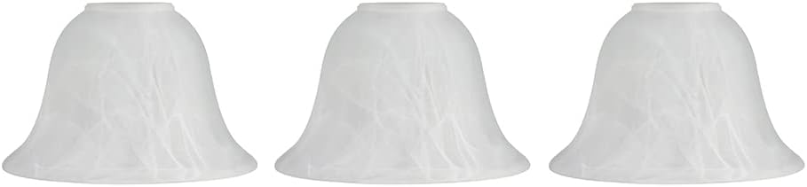 FIRVRE 3 pantallas de vidrio reemplazo de globo en forma de campana pantalla de luz de 16×10.5×5.5 cm para candelabro ventilador de techo apliques de pared